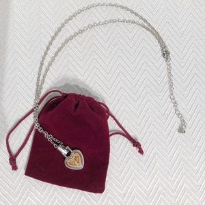 New Diamonds International Two-Tone Heart Necklace